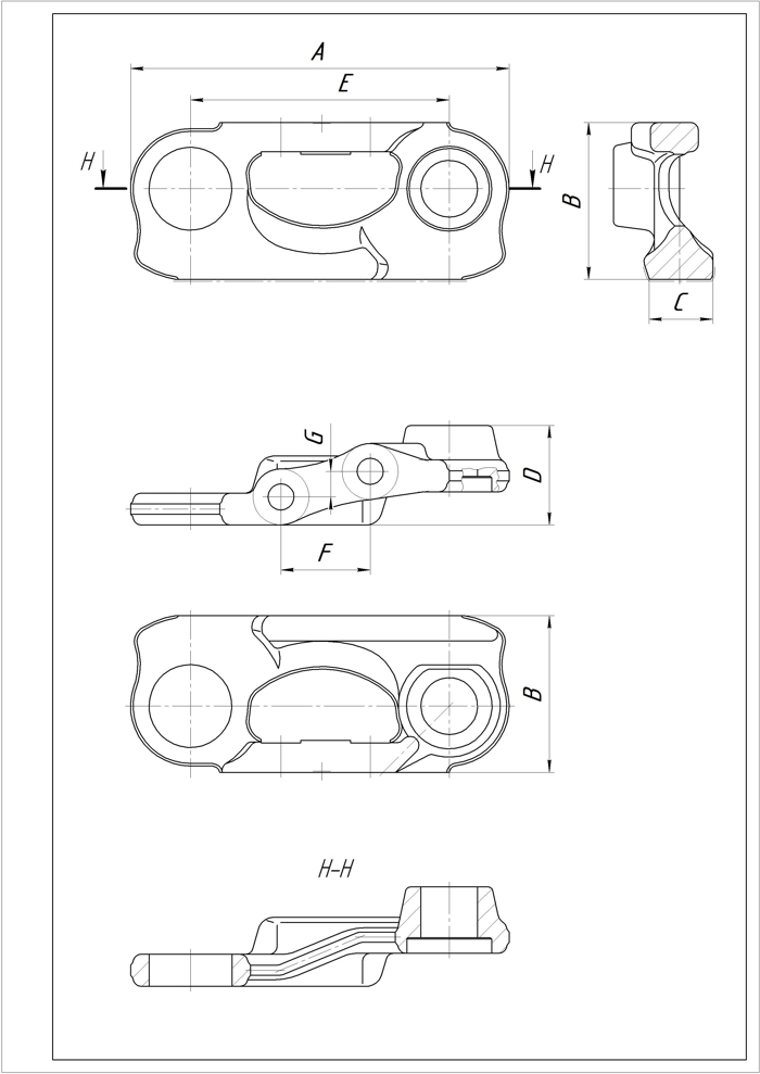 Звено гусеницы чертеж